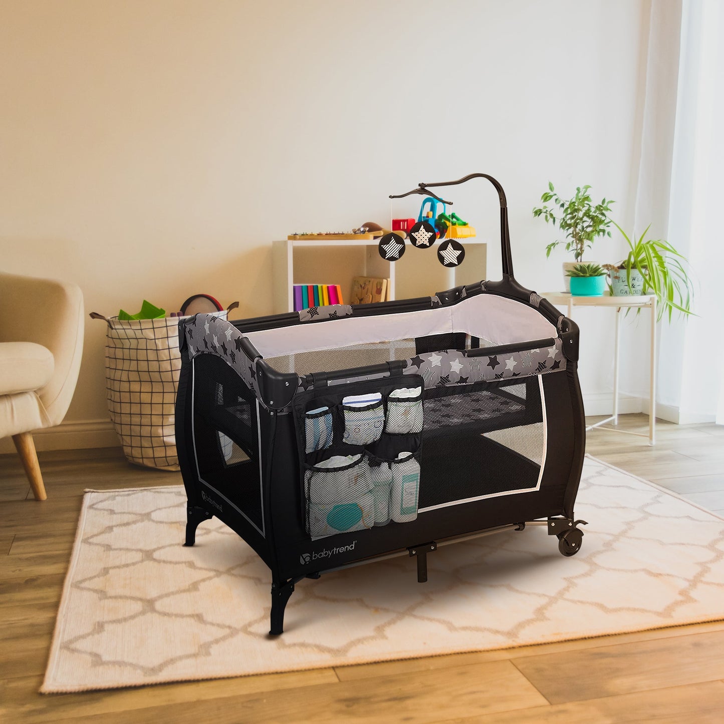 Baby Trend E Rising Star Nursery Center Pack Baby Changing Table & Playard, Gray