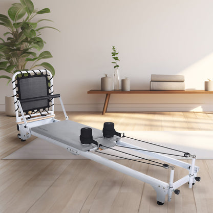 AeroPilates Precision Series Reformer Machine for Home Exercise Workouts, White