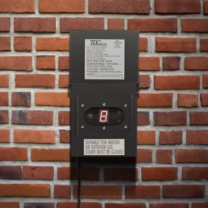 Fusion 300 Watts Low Voltage Stake Light Transformer with Built-In Timer, Black