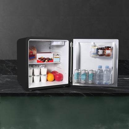 Magic Chef 1.6 Cubic Feet Retro Style Mini Fridge with Interior LED Light, Black