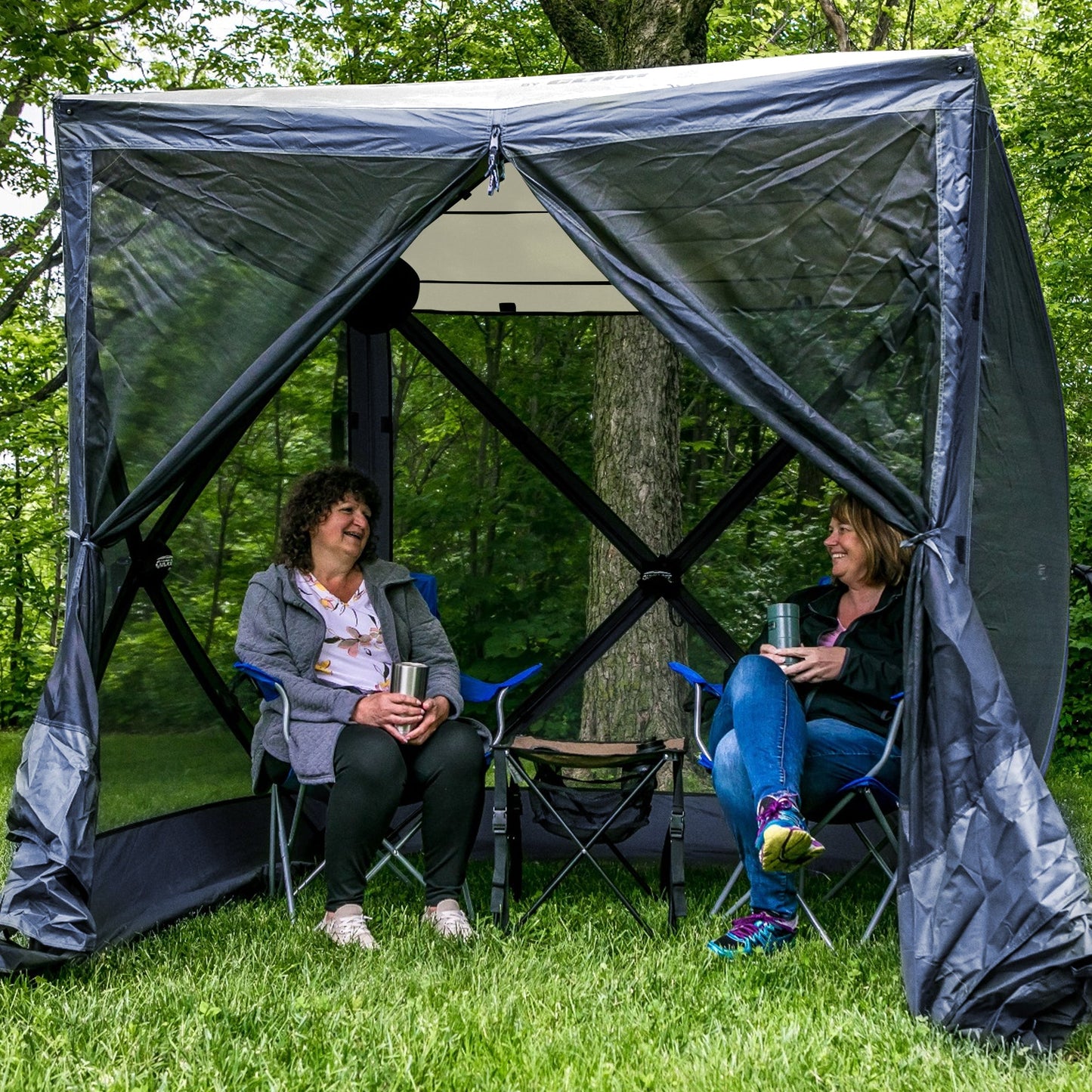 CLAM Quick Set Traveler 6 x 6 Ft Canopy + Clam Quick Set Screen, Blue (3 Pack)