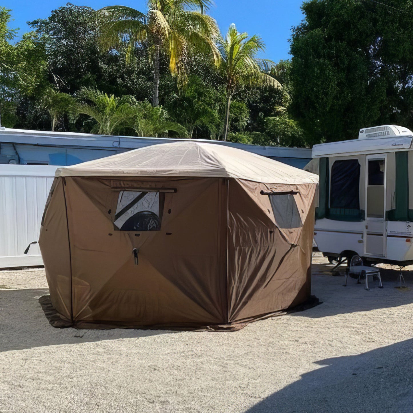 CLAM Quick-Set Screen Hub Tent Wind & Sun Panels, Accessory Only, Brown (3 Pack)