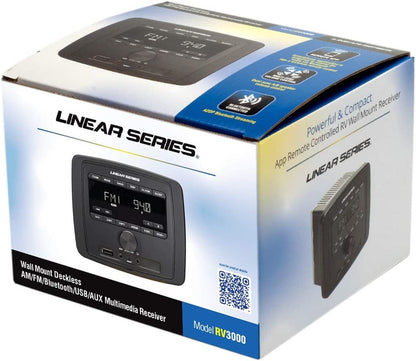 Linear Series RV3000 | AM/FM & USB/BT Deckless Wall Mount Receiver