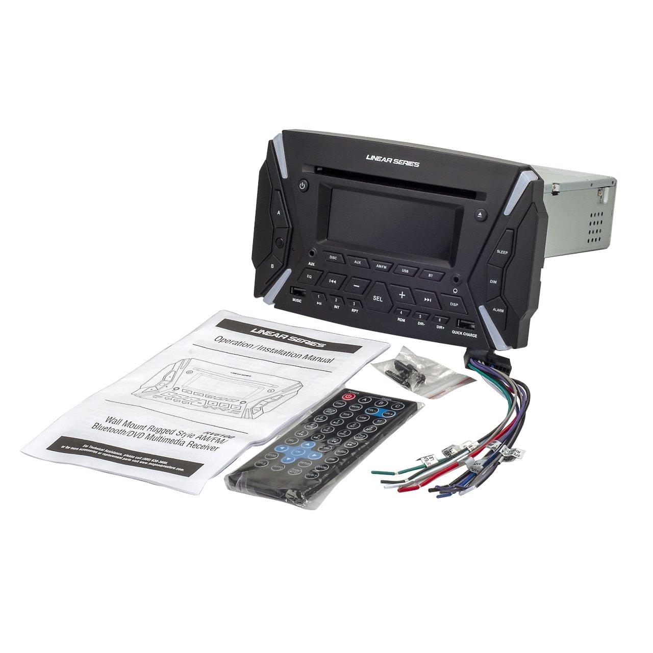 Linear Series RV6100 | AM/FM & BT/DVD Rugged Style Wall Mount Multimedia Receiver