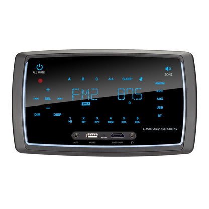 Linear Series RV6400S | Wall Mount Touch Screen Single Din AM/FM/BT/3-Zone Receiver