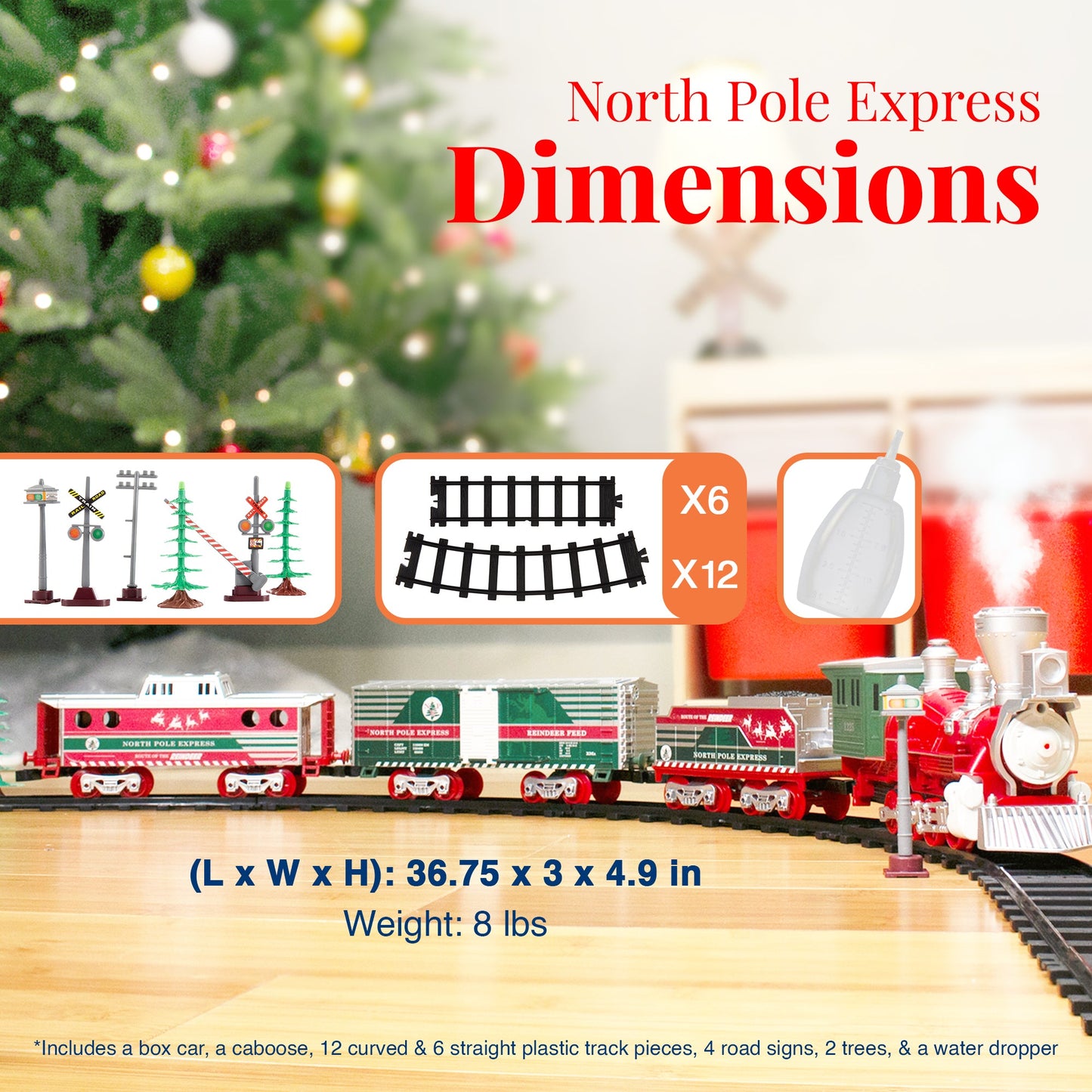 Lionel Trains North Pole Express Holiday Train 29 Piece Set with Smoke Effect