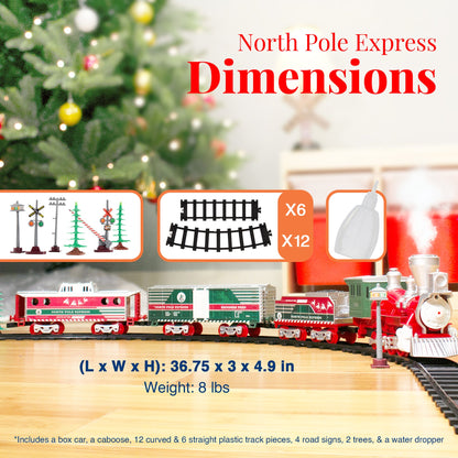 Lionel Trains North Pole Express Holiday Train 29 Piece Set with Smoke Effect