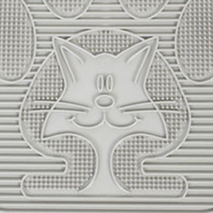 Omega Paw Paw Cleaning Cat Litter Box Mat for Floor and Carpet, Grey (2 Pack)