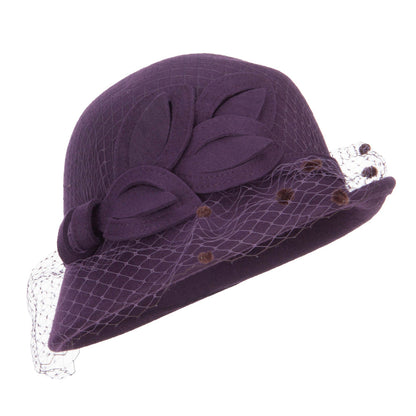 Leaf Flower Net Wool Cloche