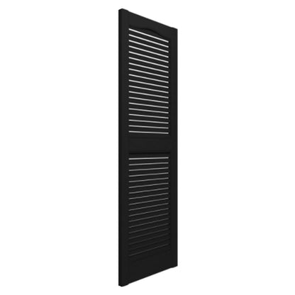 Plastic Development Group 14 x 59 Inch Exterior Vinyl Louvered Shutters, Black