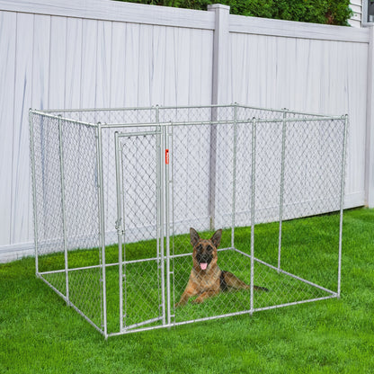 Lucky Dog 10' x 10' Heavy Duty Outdoor Chain Link Dog Kennel w/ Door (3 Pack)