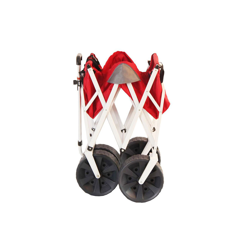 Mac Sports Collapsible Folding All Terrain Outdoor Beach Utility Wagon Cart, Red