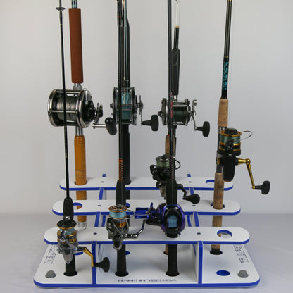 Made in the USA Fishing Rod Rack | 12 Pole Waterproof Wash-down | Dock, Garage, Boat, Storage