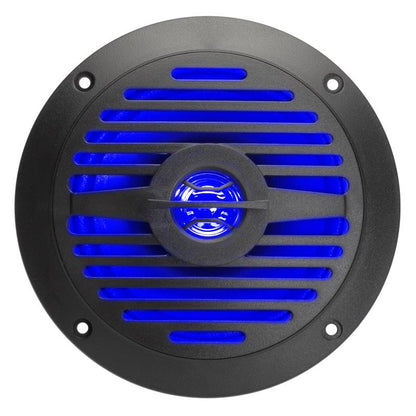 Magnadyne WR4B-LED-PAIR | 5" Water Resistant Dual Cone Speaker with Blue LED Lights | Sold as a Pair