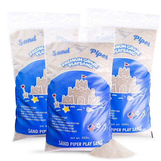 SandPiper 50lb Premium Grade Multi-Use Play Sand, Chemical Free Formula, 3 Pack