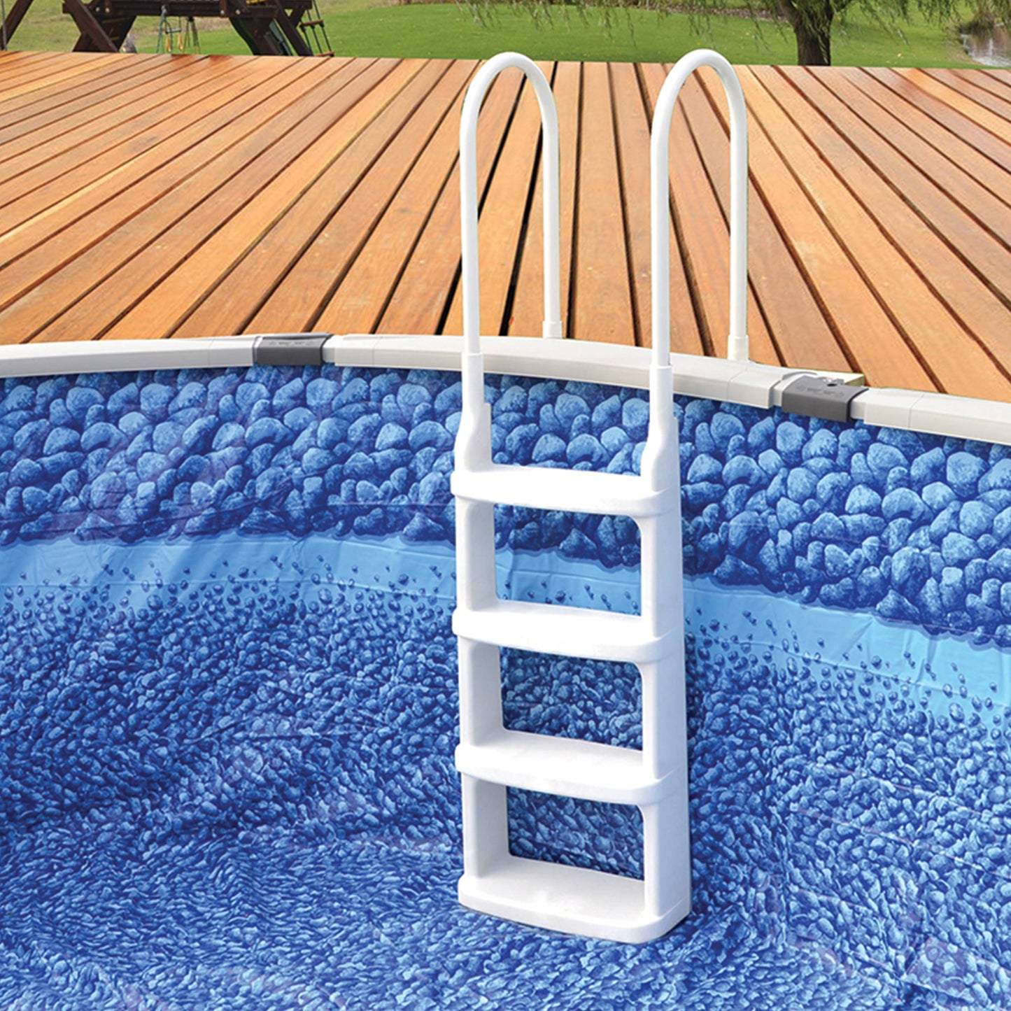 Main Access 200200 Easy Incline Above Ground In-Pool Swimming Pool Ladder w/ Mat