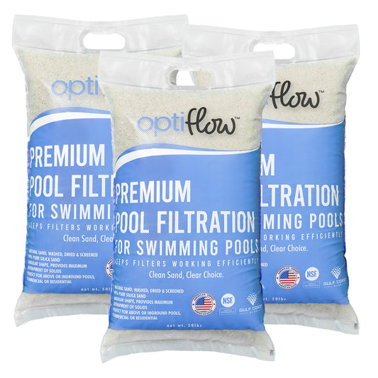 OptiFlow 50Lb Premium Pool Filtration Angular Sand w/Pure Silica Formula, 3 Pack