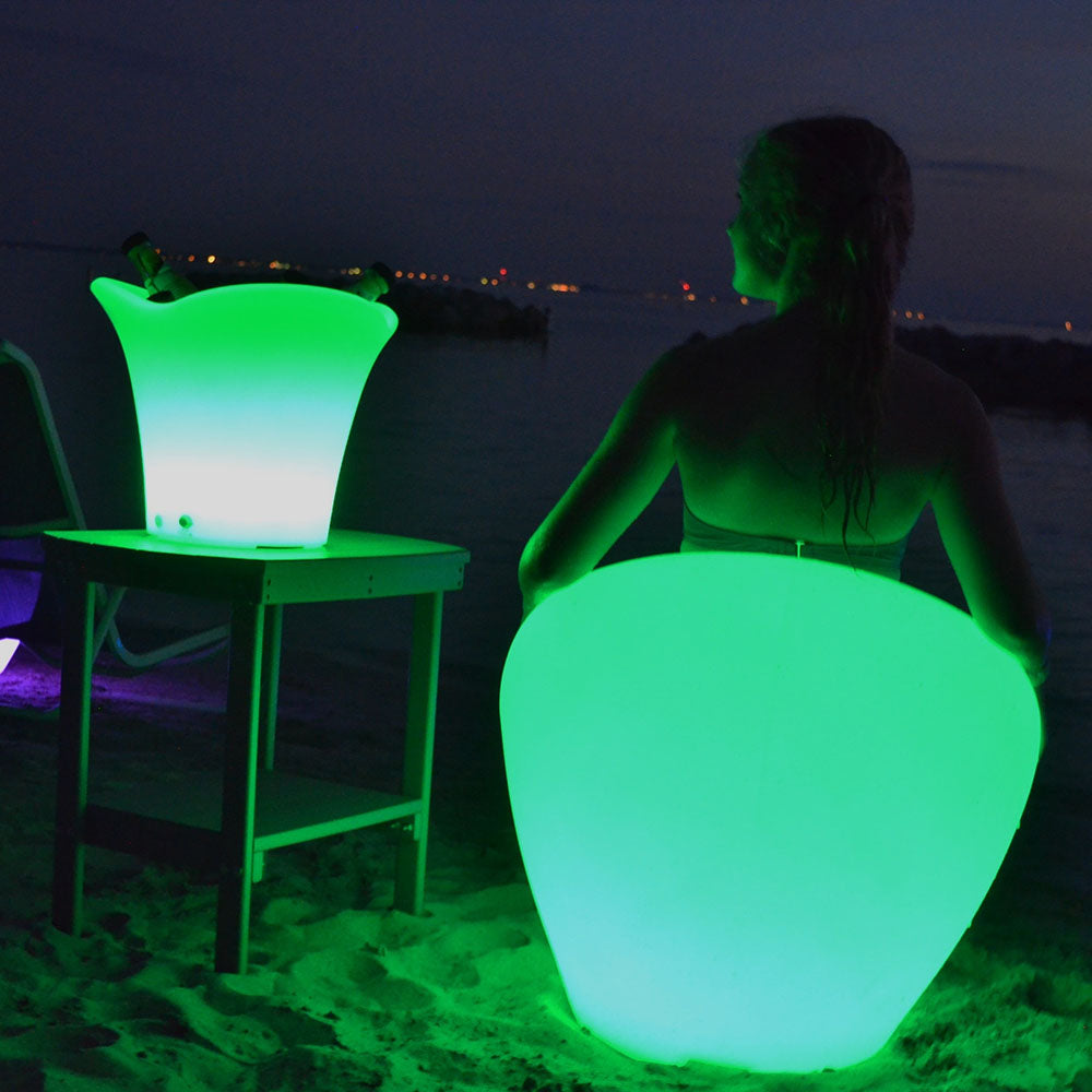 Main Access Ibiza Weatherproof Chair LED Color Changing Stool w/ Remote Control