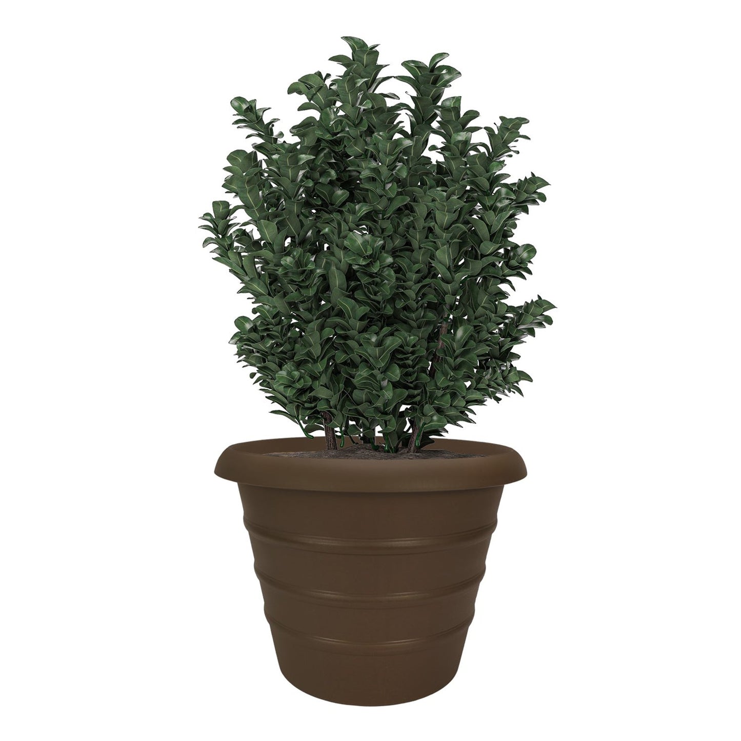 The HC Companies 20" Indoor Outdoor Marina Plastic Planter Pot, Chocolate Brown