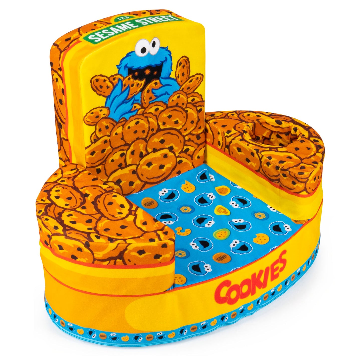 Marshmallow Furniture Flip-See-Do Comfy Foam Toddler Kid's Chair, Cookie Monster