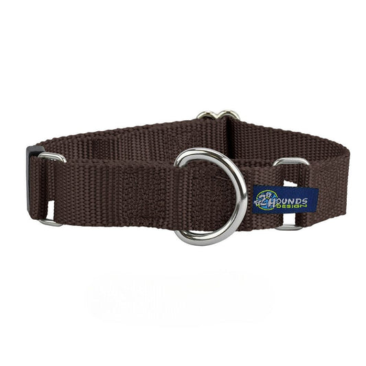 5/8″ and 1″ Brown Nylon Martingale Dog Collar