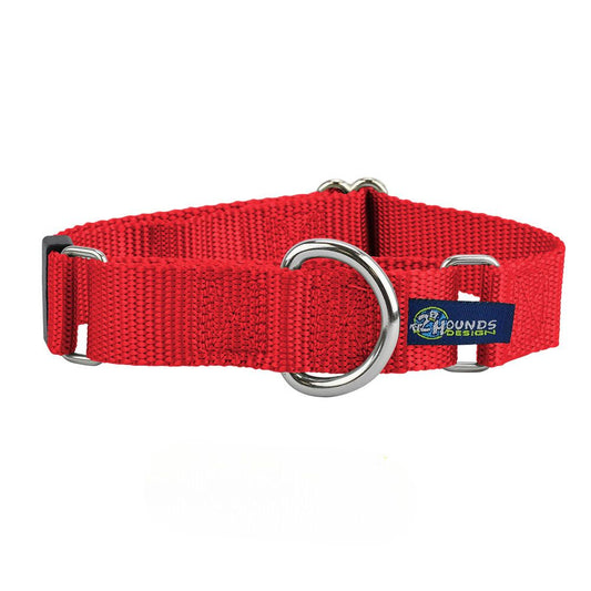 5/8″ and 1″ Red Nylon Martingale Dog Collar