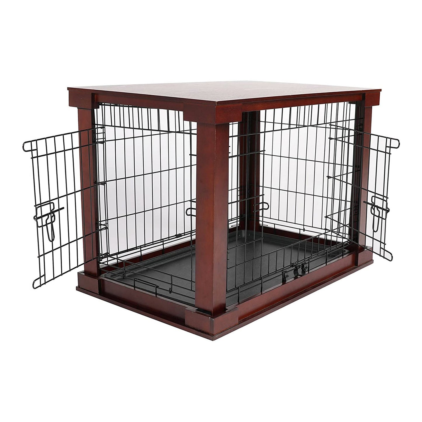 Merry Products Decorative Pet Cage w/ Protection Box End Table, Large, Brown