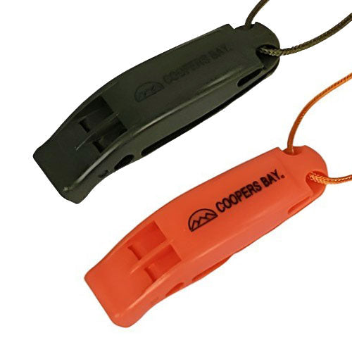 Safety Whistle, Clip-On with Neck Lanyard, 2-pack