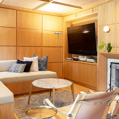 Brightech Sky LED Torchiere Super Bright Standing Touch Sensor Floor Lamp, Brass