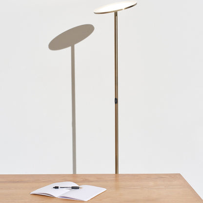 Brightech Sky LED Torchiere Super Bright Standing Touch Sensor Floor Lamp, Brass