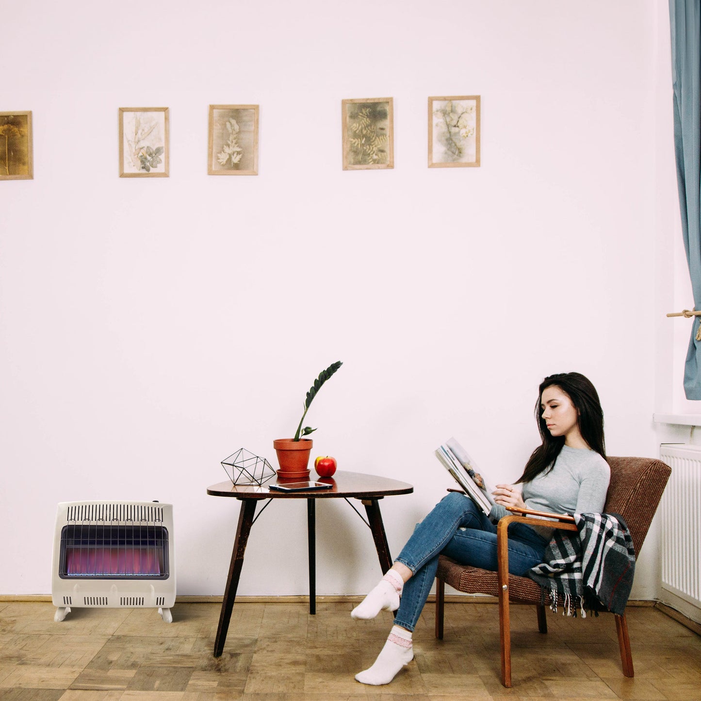 Mr Heater 30000 BTU Vent Free Blue Flame Propane Gas Wall or Floor Indoor Heater