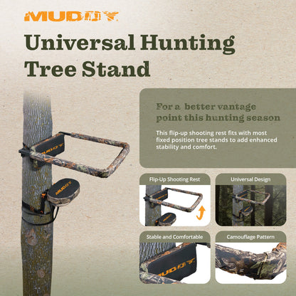 Muddy Outdoors Universal Hunting Tree Stand Reliable Flip Up Shooting Rail Rest