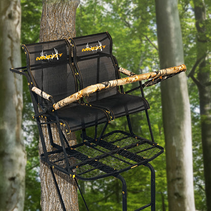 Muddy The Rebel 2.5, 17 Foot Hunting Ladderstand, 2 Person Climbing Tree Stand