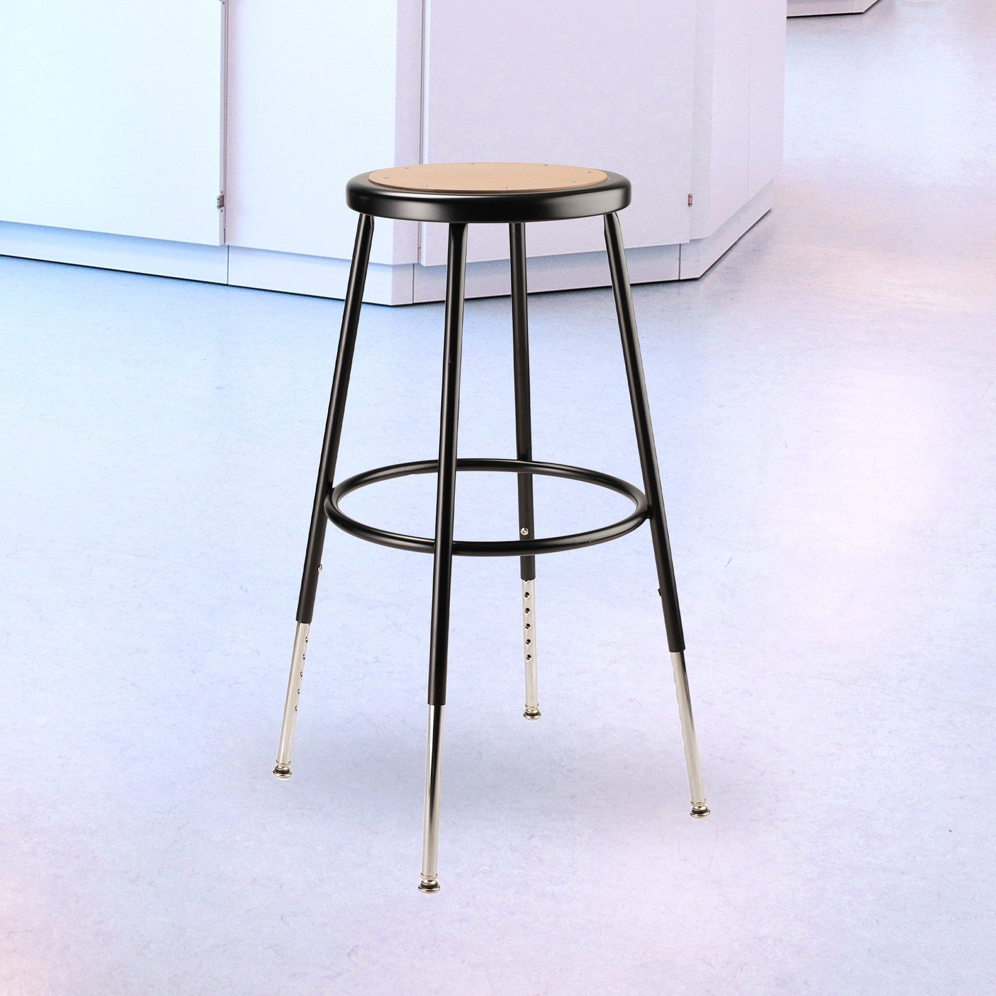 National Public Seating 6200 Series Heavy Duty 32.5" Adjustable Stool, Black