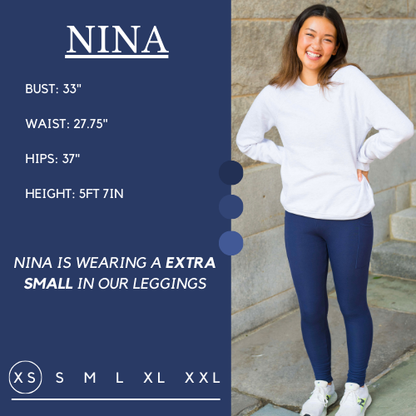 Fleece Lined Leggings | Navy