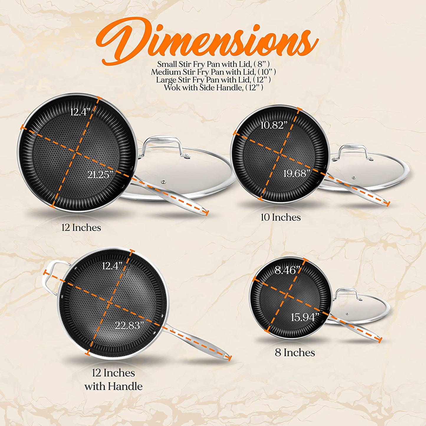 NutriChef 7 Piece Nonstick Stainless Steel Kitchen Cookware Pan Set with Lids