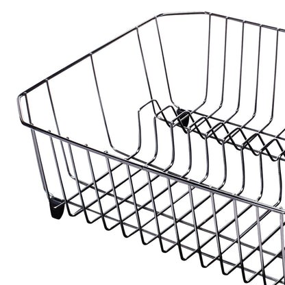 Rubbermaid Home Kitchen Gadget Twin Sink 11 Slot Dish Rack Drainer, Black Chrome