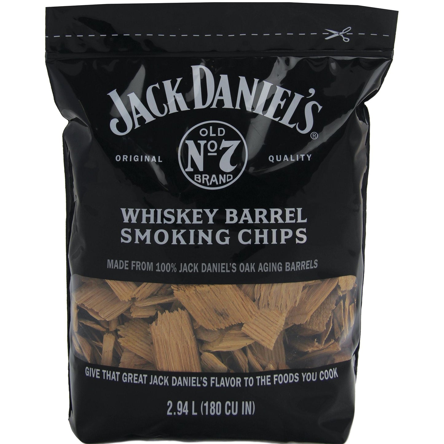 Jack Daniel's Tennessee Whiskey Barrel Smoking Oak Wood Chips, 180 Cubic Inches