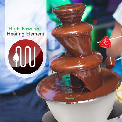 NutriChef 16oz 3 Tier Electric Fondue Maker Fountain Chocolate Melter (2 Pack)
