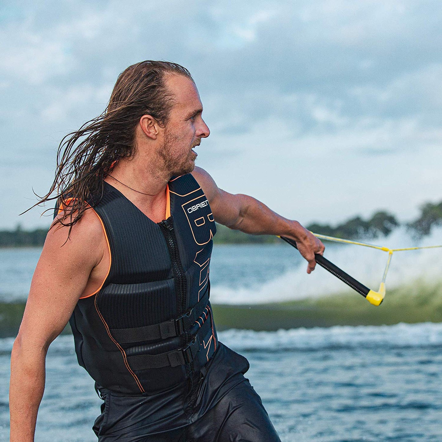 O'Brien Watersports Mens Flex V-Back Lightweight Life Jacket, Yellow, Size Large