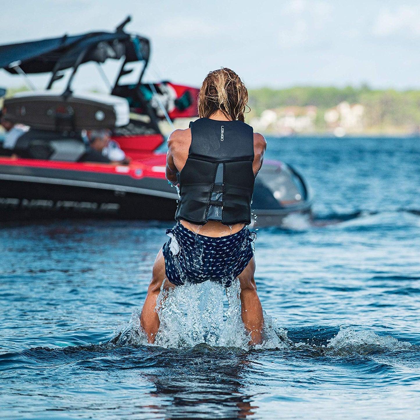 O'Brien Watersports Mens Flex V-Back Lightweight Life Jacket, Yellow, Size Large