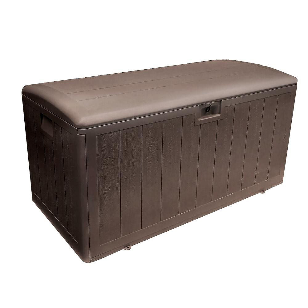 Plastic Development Group 105-Gallon Resin Outdoor Storage Deck Box, Java Brown