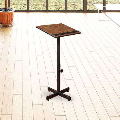 Oklahoma Sound Portable Presentation Series Adjustable Lectern Stand, Medium Oak