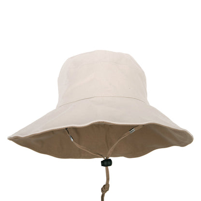 Women's Large Brim Reversible Cotton Canvas Bucket Hat