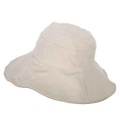 Women's Large Brim Reversible Cotton Canvas Bucket Hat