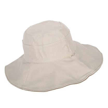 Women's Large Brim Reversible Cotton Canvas Bucket Hat