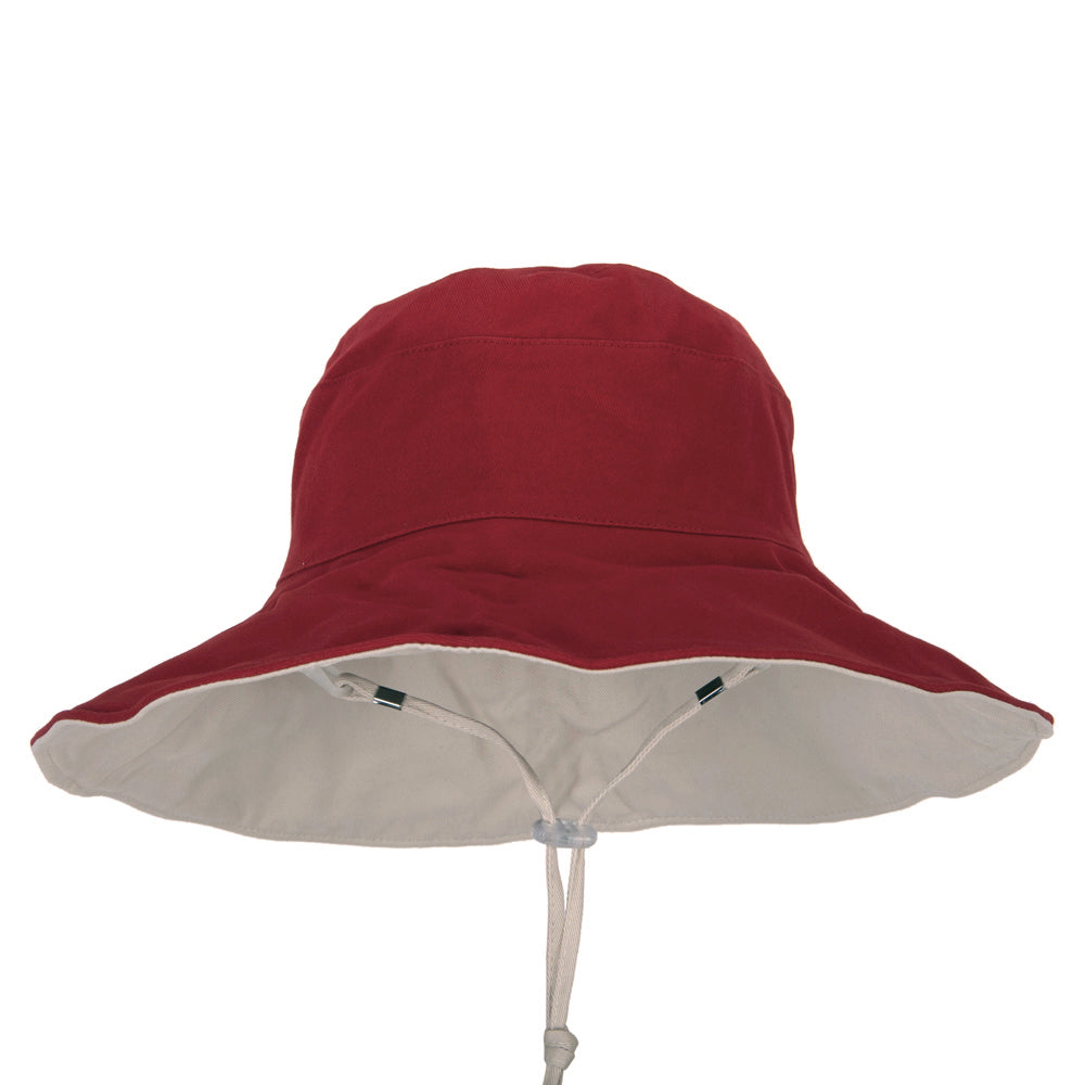 Women's Large Brim Reversible Cotton Canvas Bucket Hat