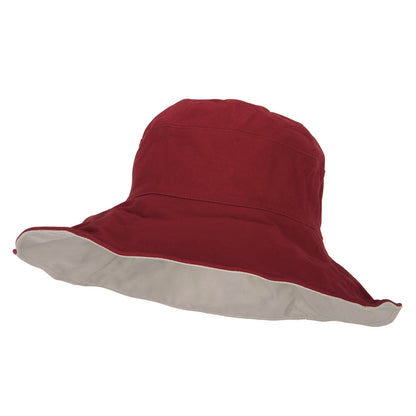 Women's Large Brim Reversible Cotton Canvas Bucket Hat