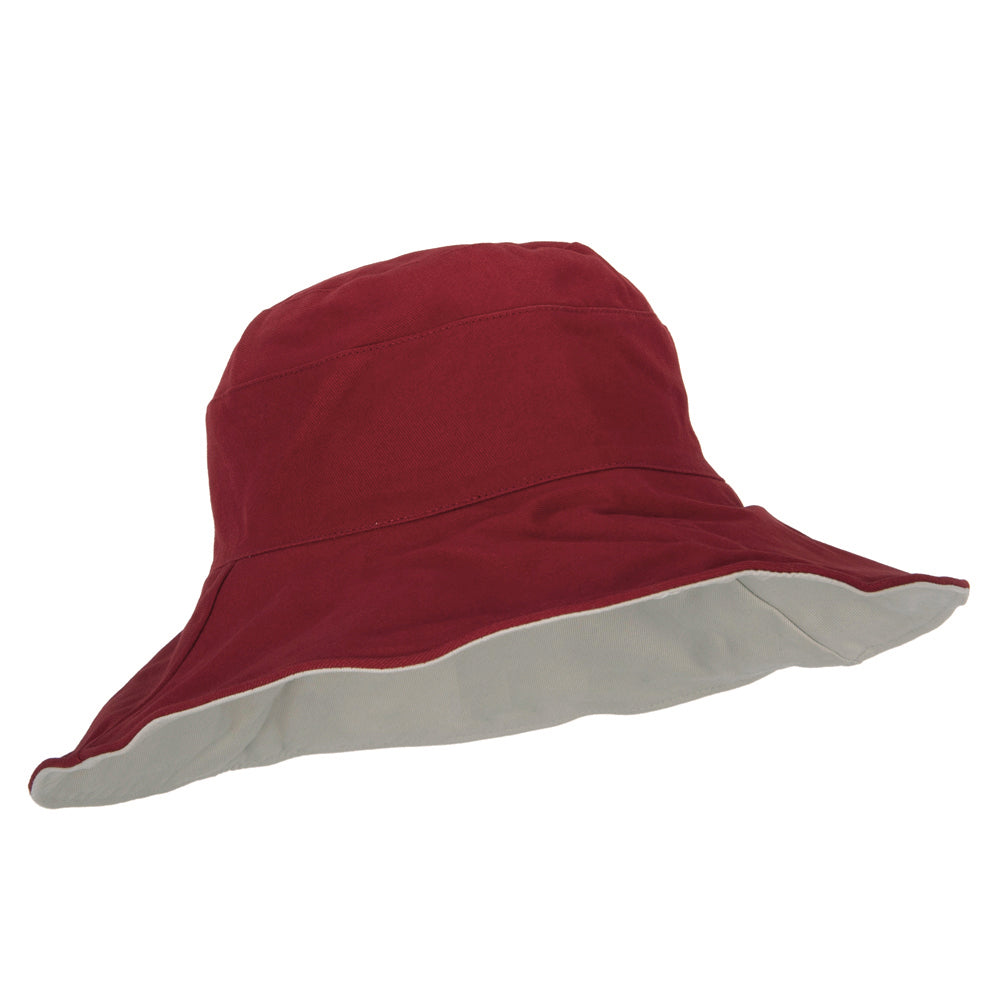 Women's Large Brim Reversible Cotton Canvas Bucket Hat