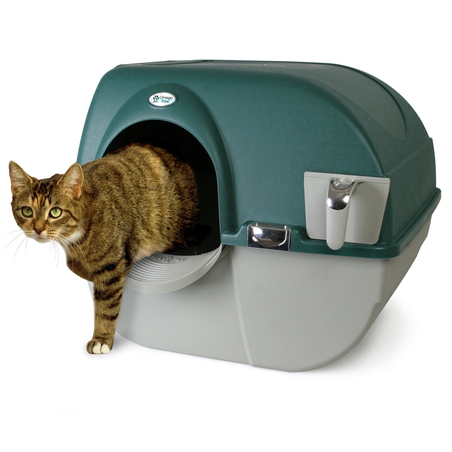 Omega Paw Roll'n Clean Self-Cleaning Litter Box & Paw Cleaning Mat for Cats